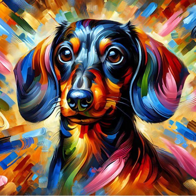 Dachshund Acrylic Print | Colorful | Vibrant Jigsaw Puzzle (Creator Uploaded)