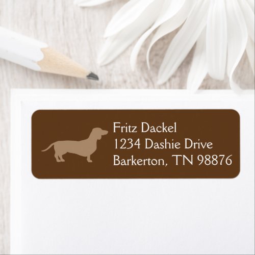 Dachshund Address Labels  Chocolate and Tan