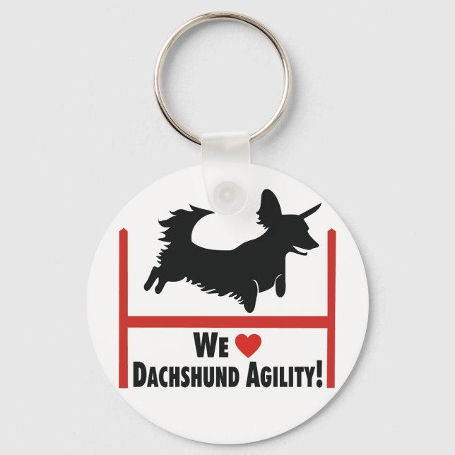 Dachshund Agility Love Keychain (Front)