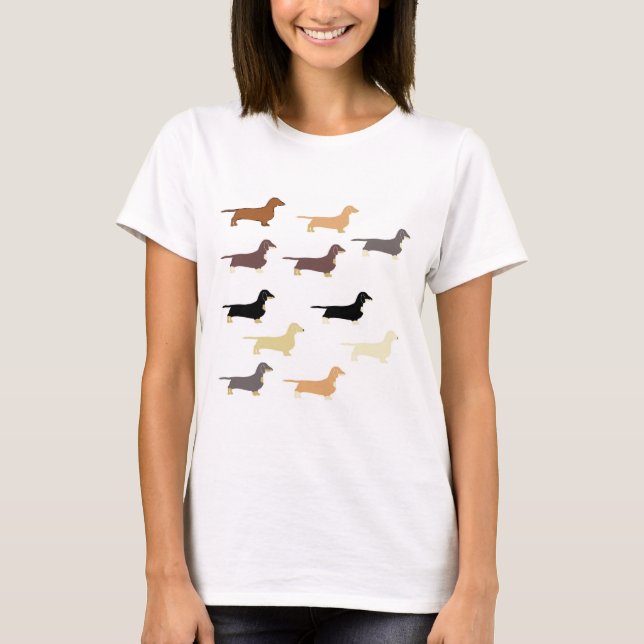dachshund all colors silos T-Shirt (Front)