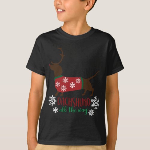 Dachshund All the Way Ugly Christmas Sweater