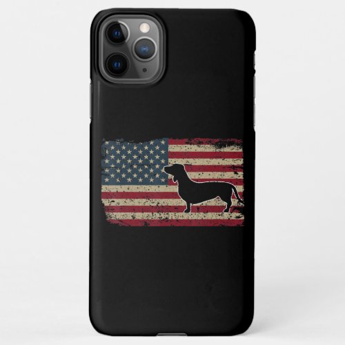 Dachshund America Flag Patriotic Weiner Dog Gift iPhone 11Pro Max Case