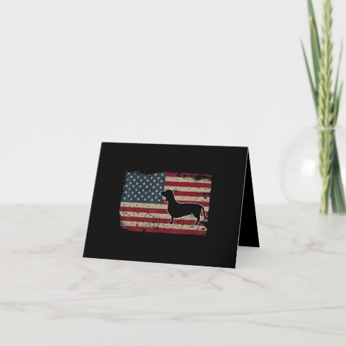 Dachshund America Flag Patriotic Weiner Dog Gift Thank You Card
