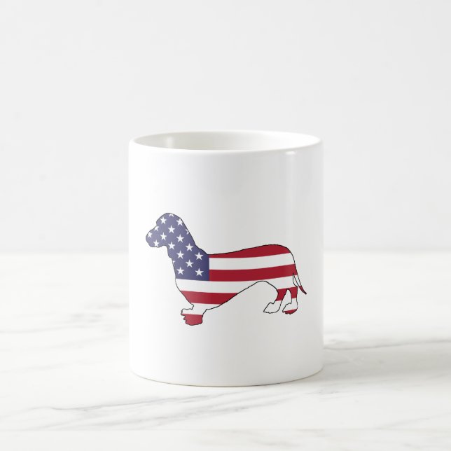 Dachshund "American Flag" Coffee Mug (Center)
