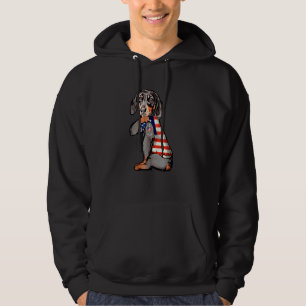 Dachshund American Flag I Love Usa Mom Dad 4th Of Hoodie
