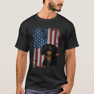 Dachshund American Flag Patriotic Dachshund Owner T-Shirt