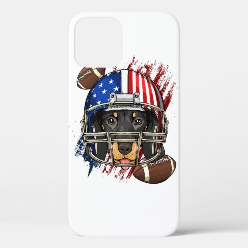 Dachshund American Football Dog Lovers Usa Flag P iPhone 12 Case