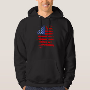 Dachshund And America Flag Patriotic Weiner Dog Hoodie
