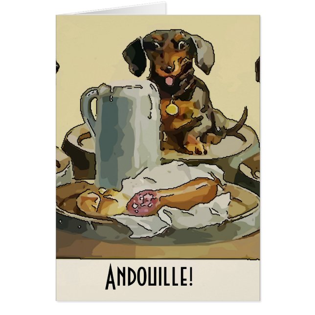 Dachshund and beer, add text cards (Front)