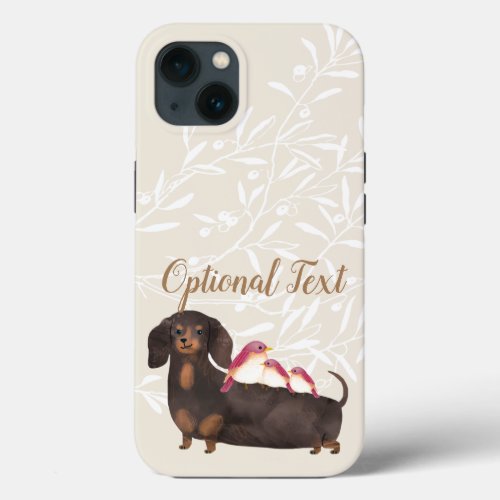 Dachshund and Birds Family iPhone 13 Case