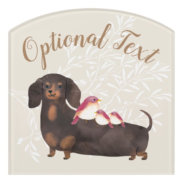 Dachshund and Birds Family Door Sign (Contour Front)