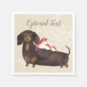 Dachshund and Birds Family Napkins