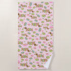 Dachshund and Donuts Beach Towel Pool Side