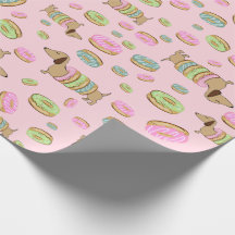 Dachshund and Donuts | Doxie Party Gift Wrap