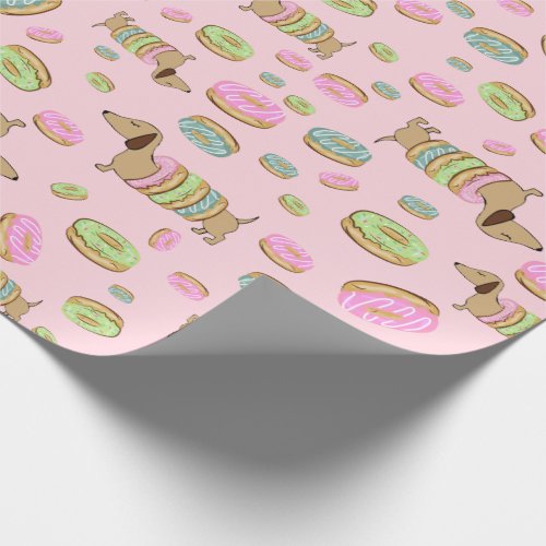 Dachshund and Donuts  Doxie Party Gift Wrap