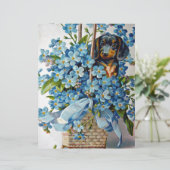 Dachshund and Forget-Me-Nots (Standing Front)