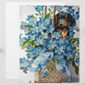 Dachshund and Forget-Me-Nots (Front/Back)