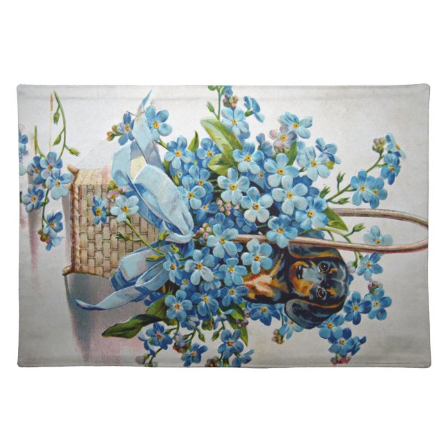 Dachshund and Forget-Me-Nots Placemat (Front)