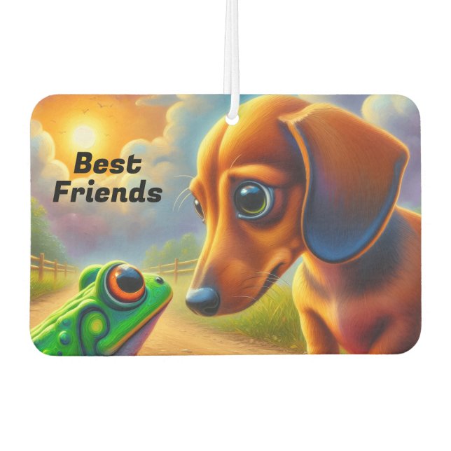 DACHSHUND AND FROG AIR FRESHENER (Front)