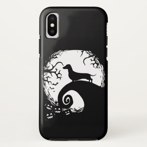 Dachshund And Moon Halloween Dachshund Lovers iPhone X Case