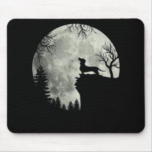 Dachshund And Moon Halloween Mouse Pad