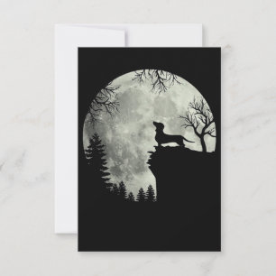 Dachshund And Moon Halloween Note Card