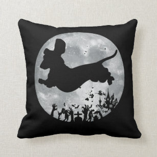 Dachshund And Moon Halloween Throw Pillow