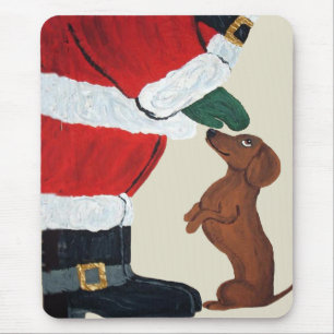 Dachshund And Santa Mouse Pad