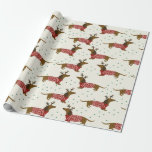 Dachshund And Snowflakes Christmas Pattern Wrapping Paper