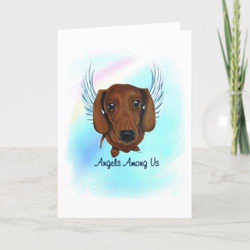 Dachshund Angel Dog Pet Loss Sympathy Card