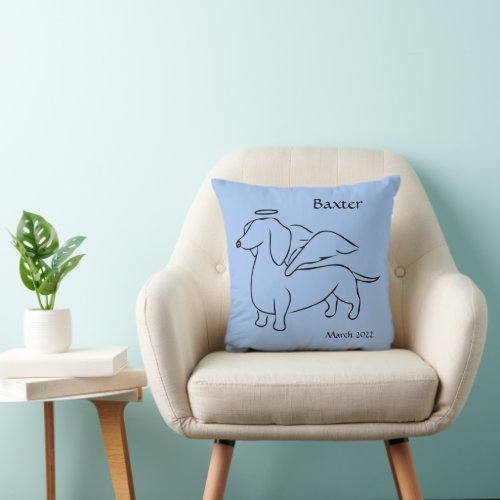 Dachshund Angel Remembrance Pillow