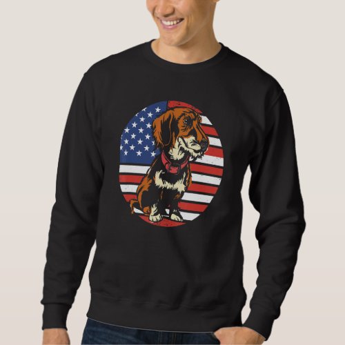 Dachshund Animal American Flag For Sausage Weiner  Sweatshirt
