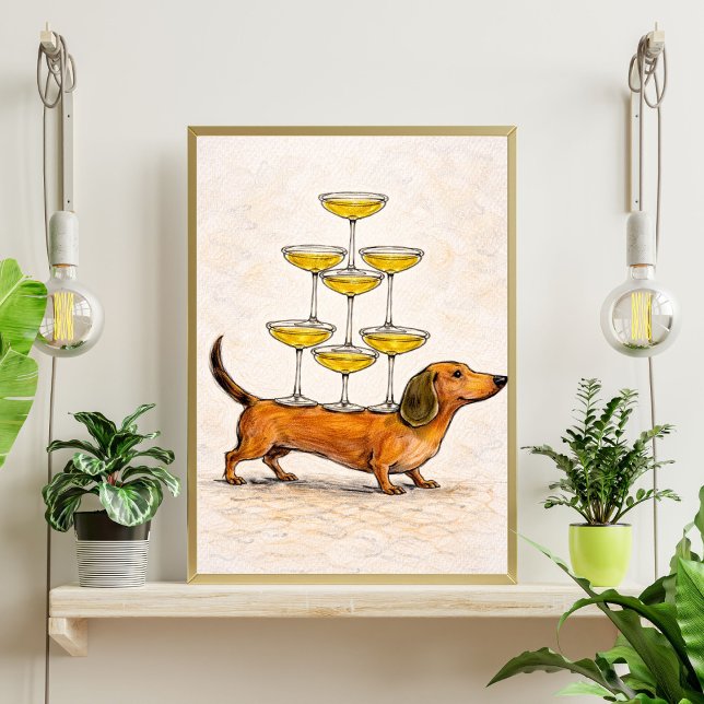 Dachshund art | funny dog illustration poster (Creator Uploaded)