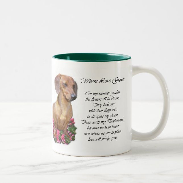 Dachshund Art Gifts Two-Tone Coffee Mug (Right)