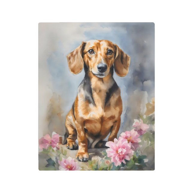 Dachshund Artsy Metal Print (Front)