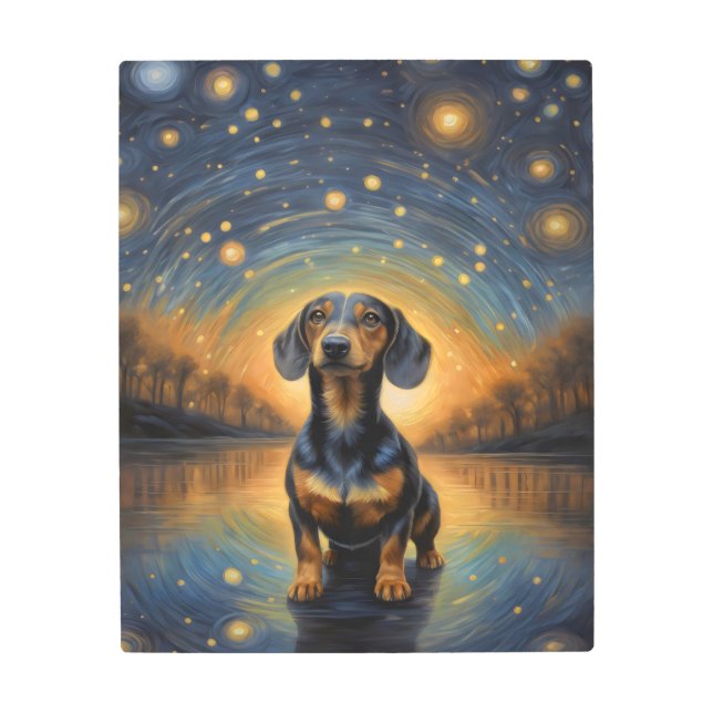 Dachshund Artsy Metal Print (Front)