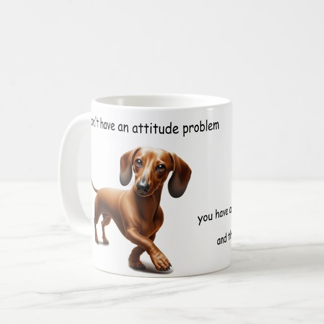 Dachshund Attitude Coffee Mug (Front Left)