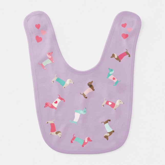 Dachshund Baby Bib Baby Shower Gift (Front)