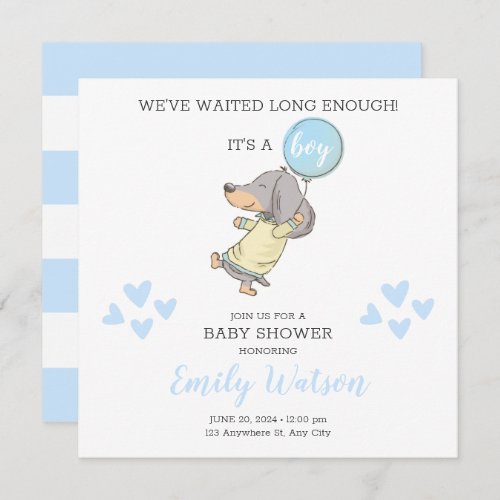 Dachshund Baby Shower Invitation