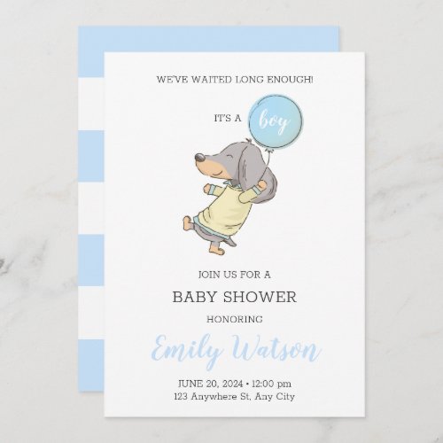 Dachshund Baby Shower Invitation