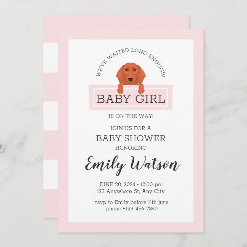 Dachshund Baby Shower Invitation