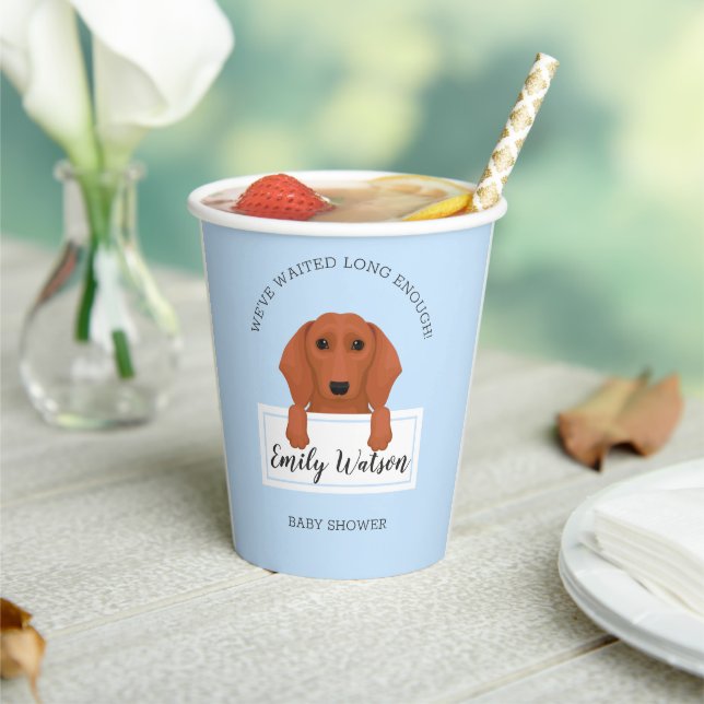 Dachshund Baby Shower Paper Cups (Insitu)
