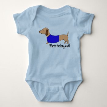 Dachshund Baby Worth The Long Wait Outfit Baby Bod Baby Bodysuit by Smoothe1 at Zazzle