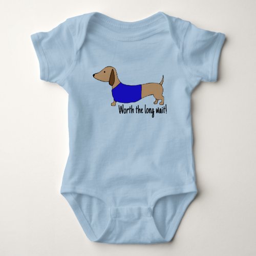 Dachshund Baby Worth the Long Wait Outfit Baby Bod Baby Bodysuit