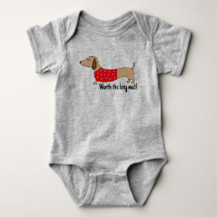 Dachshund Baby Worth the Long Wait Outfit Baby Bod Bodysuit