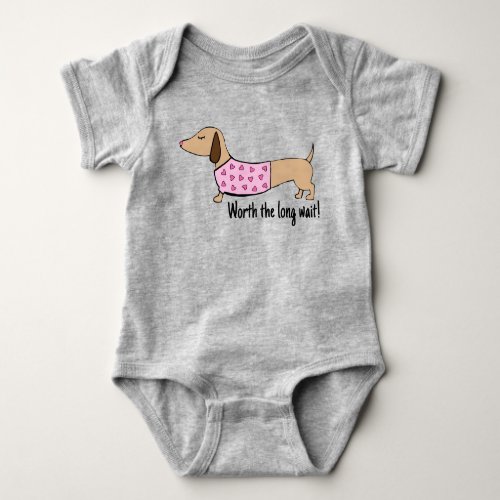 Dachshund Baby Worth the Long Wait Outfit Baby Bodysuit