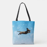 Dachshund bag<br><div class="desc">Dachshund through the Snow tote bag. Perfect as a winter holiday gift for wiener dog lovers. Great for Christmas,  Hanukah,  or just for the winter season.</div>