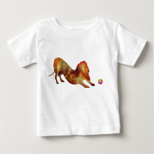 Dachshund  & Ball Watercolor Baby T-Shirt