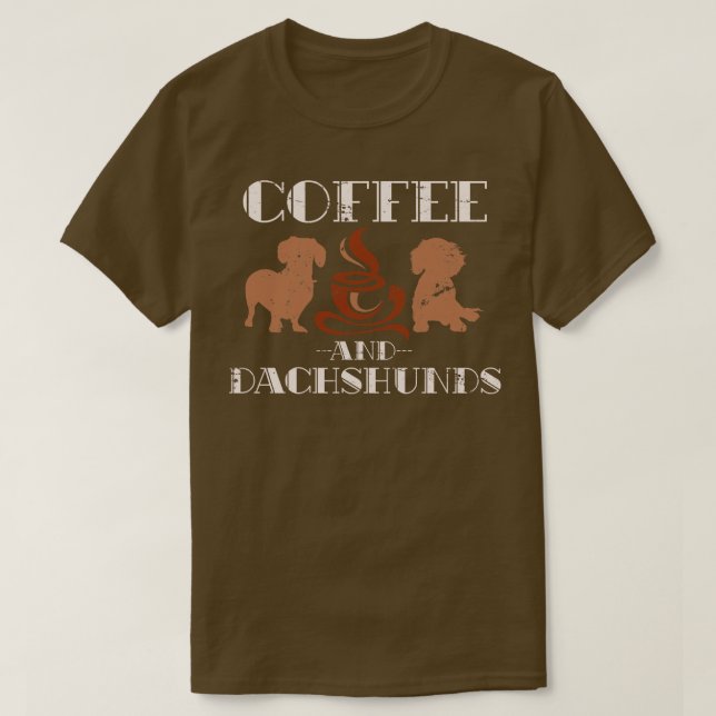 Dachshund Barista Animal Gift Wiener Dog T-Shirt (Design Front)