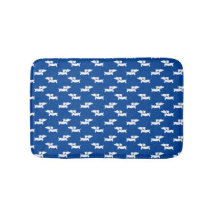 Dachshund Bath Mat Blue Doxie Rug Bathroom Mat